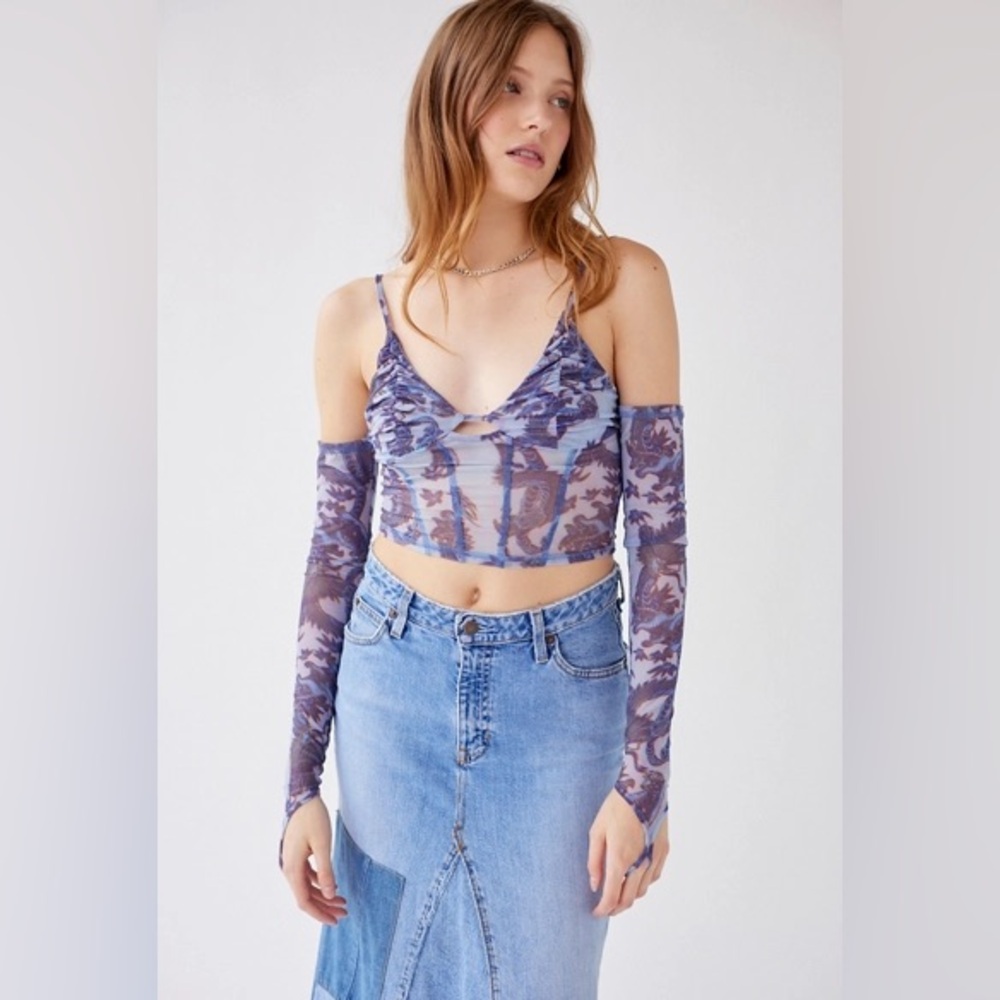 Urban Outfitters✨Ziggy Cold-Shoulder Corset Top